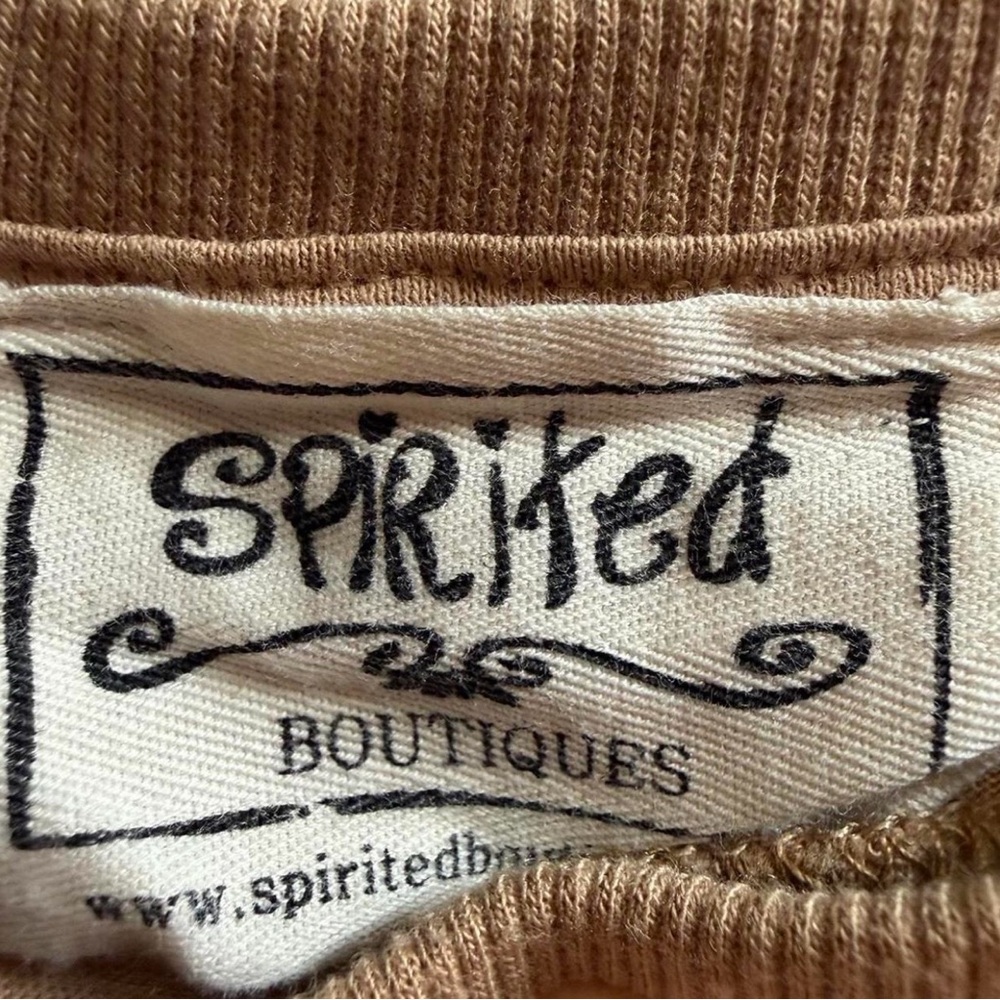 Spirited Boutique Tan High-Low Oversized Top M - Picture 4 of 5